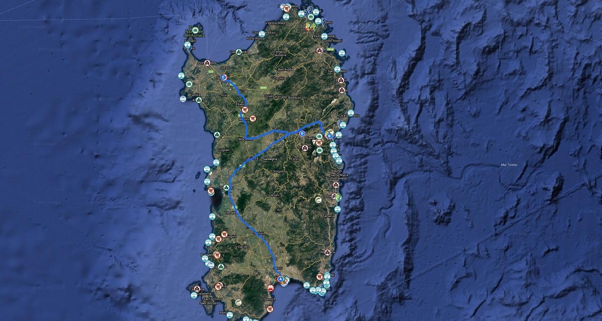 La mappa Hosteja sulla Sardegna